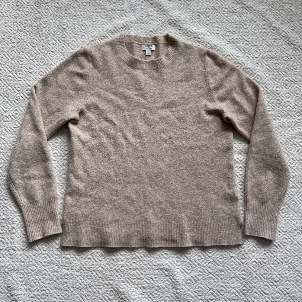 J Crew Extra Soft Women’s Crew Neck Sweater - Tan Brown Sz L